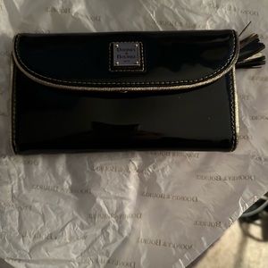 Patent Leather Black Dooney and Bourke Tri Fold Wallet